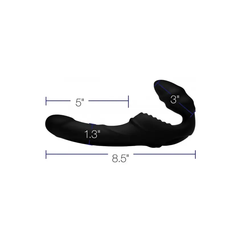 Wibrujący silikonowy pasek z dildo z pilotem zdalnego sterowania XR Brands - obrazek 5