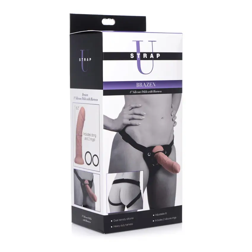 BXR Brands - Silikonowe Dildo z Uprzężą - 20 cm - obrazek 2