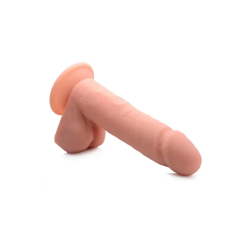 Curve Toys - Wibrujace dildo z jądrami - silikonowe z pilotem zdalnego sterowania - 20,5 cm - obrazek 5