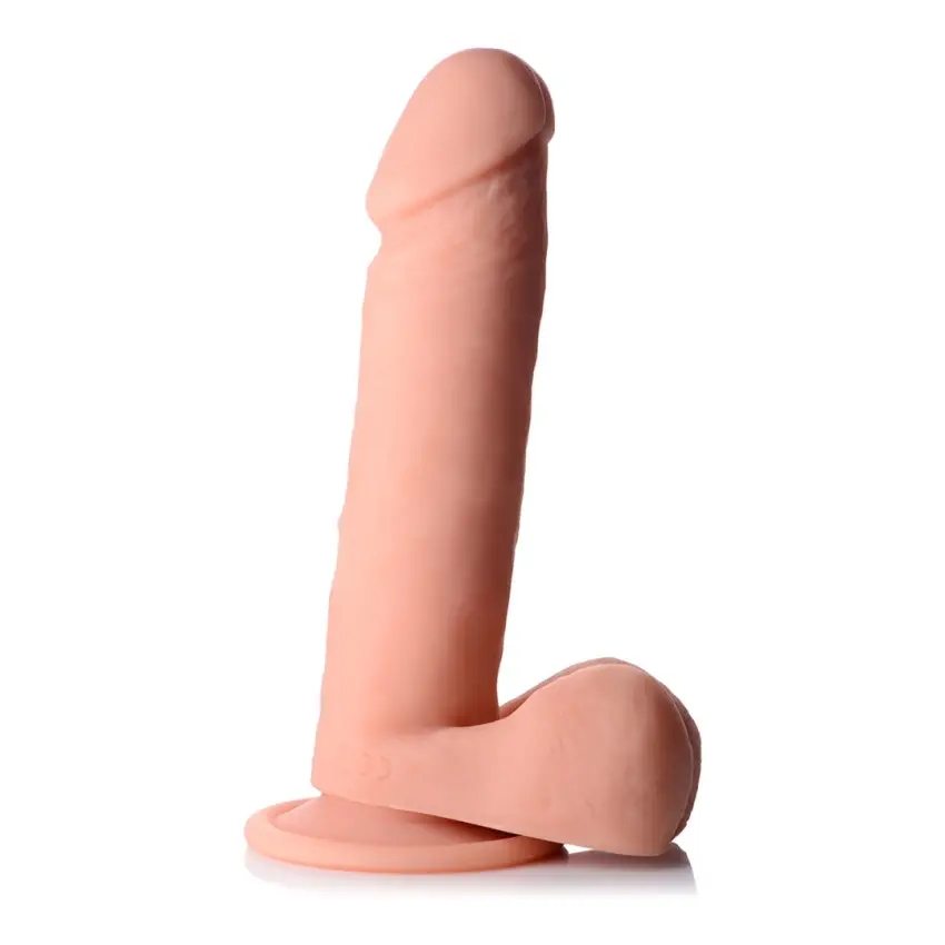 Curve Toys - Wibrujace dildo z jądrami - silikonowe z pilotem zdalnego sterowania - 20,5 cm - obrazek 4