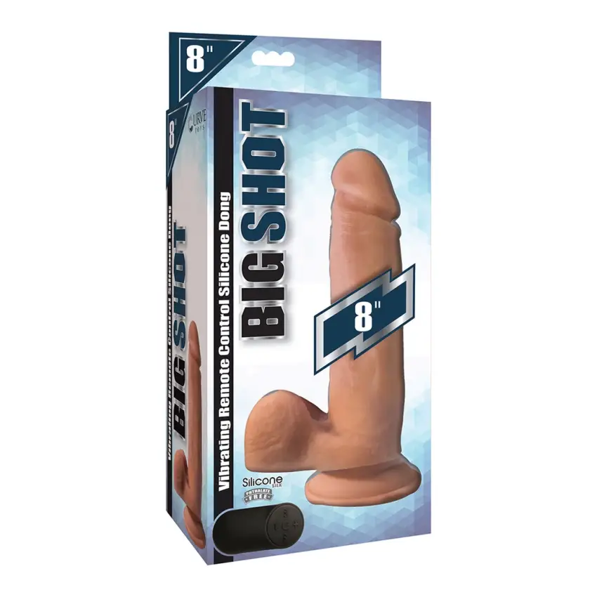 Curve Toys - Wibrujace dildo z jądrami - silikonowe z pilotem zdalnego sterowania - 20,5 cm - obrazek 2