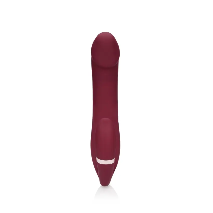 Loveline - Wibrujące, zakrzywione dildo do Strap On - Merlot Grape - obrazek 5