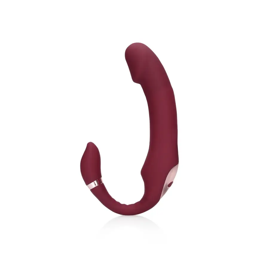 Loveline - Wibrujące, zakrzywione dildo do Strap On - Merlot Grape - obrazek 6