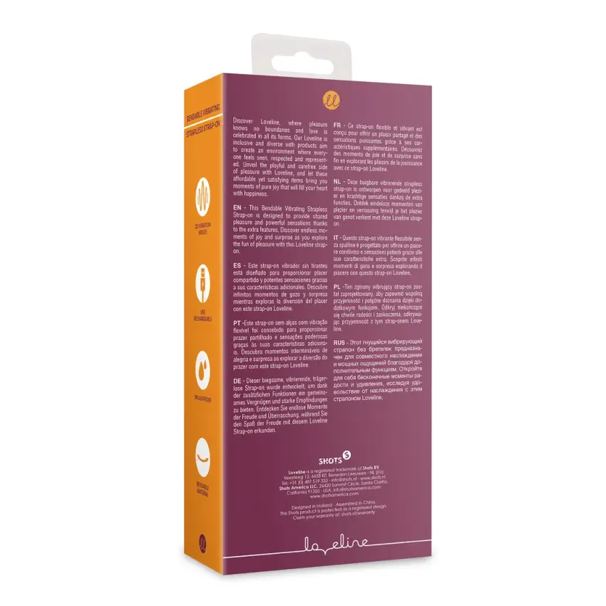 Loveline - Wibrujące, zakrzywione dildo do Strap On - Merlot Grape - obrazek 3