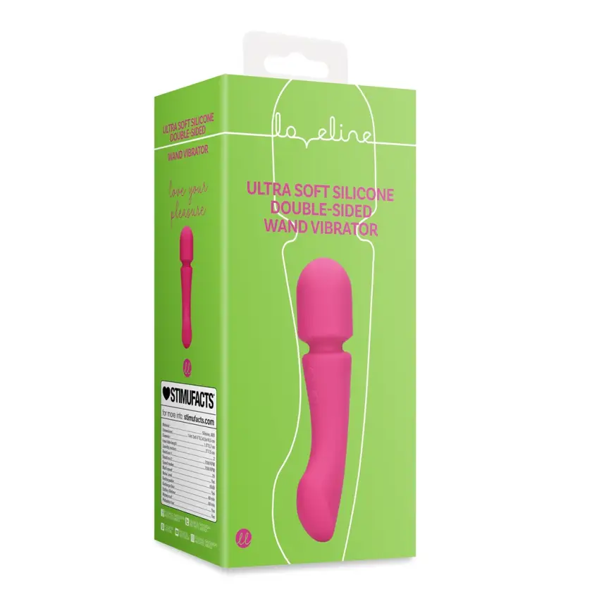 Loveline - Ultra gładki podwójny wibrator - Prestone Pink - obrazek 2