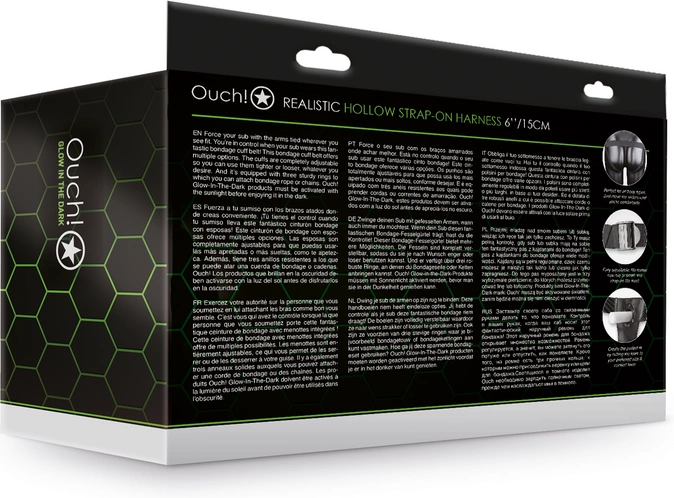 Ouch! - Realistyczna uprząż na pasku - świecąca w ciemności - 18 cm 8 Ouch! - Realistyczna uprząż na pasku - świecąca w ciemności - 18 cm - obrazek 8