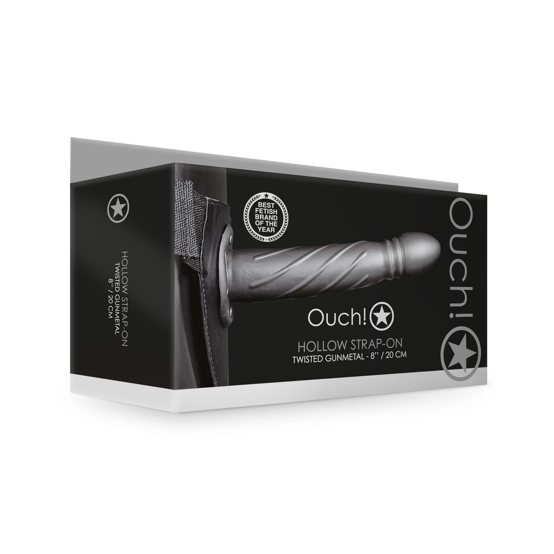 Ouch! - Dildo na pasku - zakręcone wypustki - 20 cm 2 Ouch! - Dildo na pasku - zakręcone wypustki - 20 cm - obrazek 2