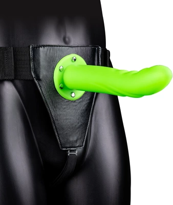 Ouch! - Świecące w ciemności dildo na pasku z wypustkami - 20 cm 1 Ouch! - Świecące w ciemności dildo na pasku z wypustkami - 20 cm