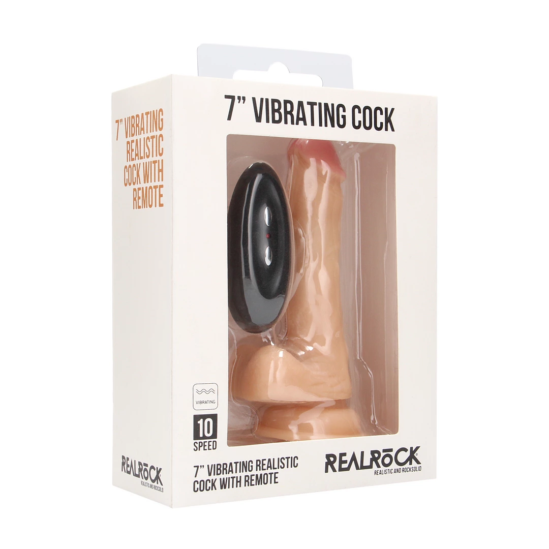 RealRock - Wibrujące realistyczne dildo z jądrami - z pilotem 18 cm 2 RealRock - Wibrujące realistyczne dildo z jądrami - z pilotem 18 cm - obrazek 2
