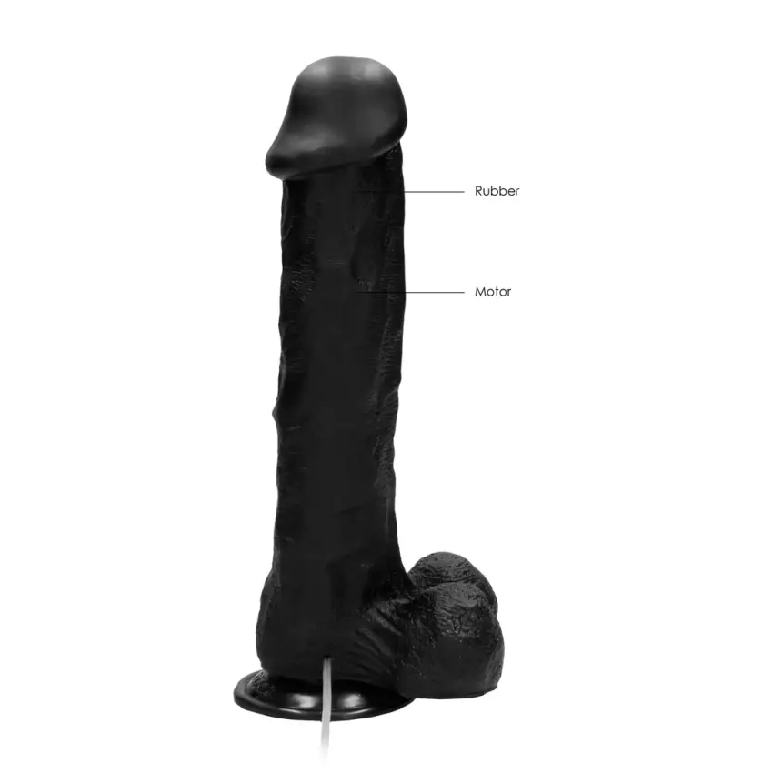 RealRock - Wibrujące realistyczne dildo z jądrami - z pilotem  28 cm - obrazek 7