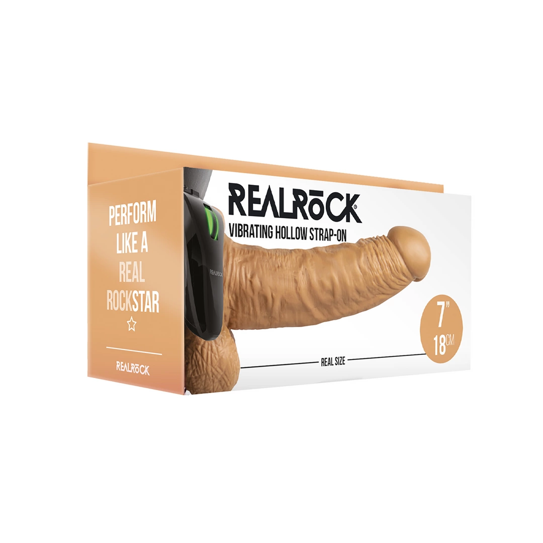RealRock - Wibrator - dildo z jądrami na pasku 18 cm 2 RealRock - Wibrator - dildo z jądrami na pasku 18 cm - obrazek 2