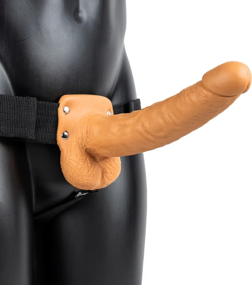 RealRock - Wibrator - dildo z jądrami na pasku 23 cm - obrazek 3