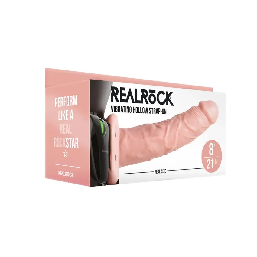 RealRock - Wibrator - dildo na pasku  20,5 cm - obrazek 2