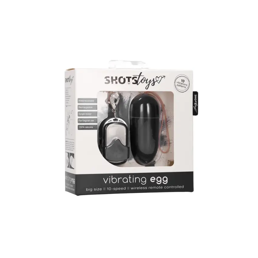 Shots Toys - Wibrujące jajeczko - 10 prędkości - pilot - L - obrazek 3