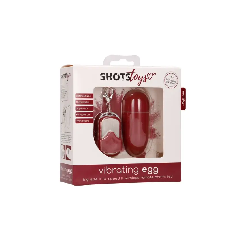 Shots Toys - Wibrujące jajeczko - 10 prędkości - pilot - L - obrazek 2
