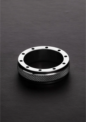 Steel - Pierścień erekcyjny z 11 otworami wentylacyjnymi - 0.6 x 2.2 / 15 x 55 mm