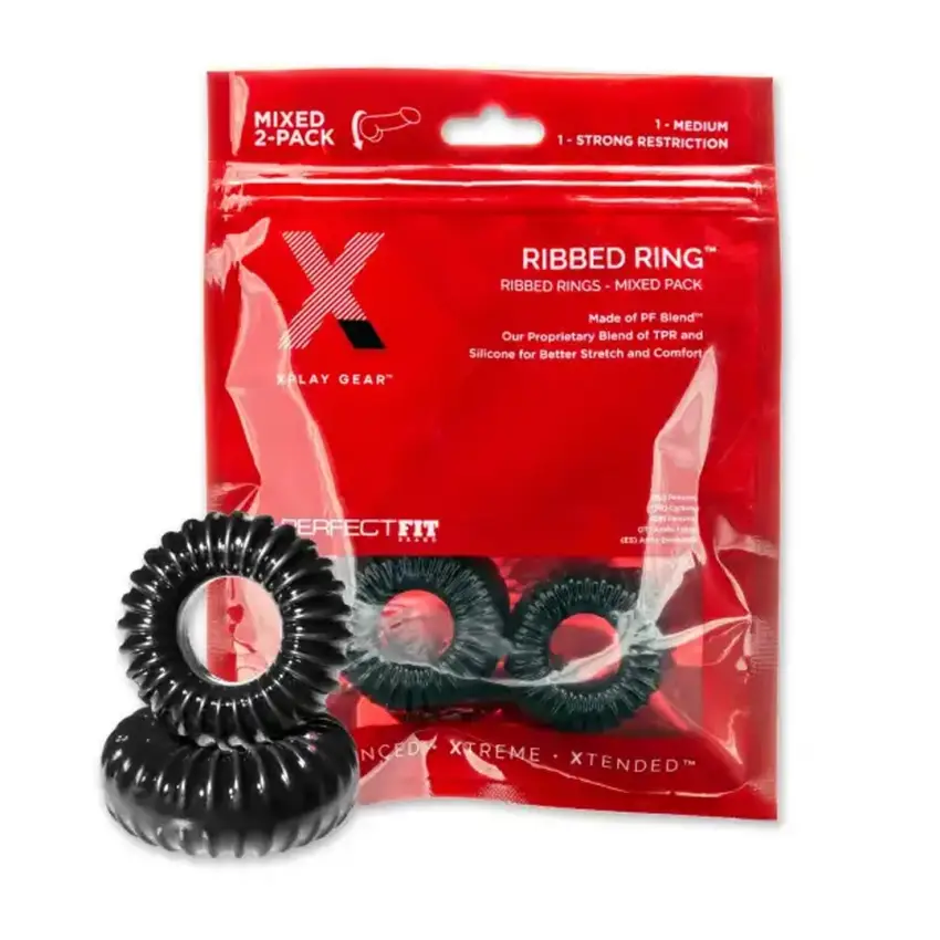 Perfect Fit Brand - Zestaw żebrowanych pierścieni erekcyjnych - obrazek 2