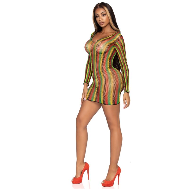 LEG AVENUE - RASTA MINI DRESS ONE SIZE 2 LEG AVENUE - RASTA MINI DRESS ONE SIZE - obrazek 2