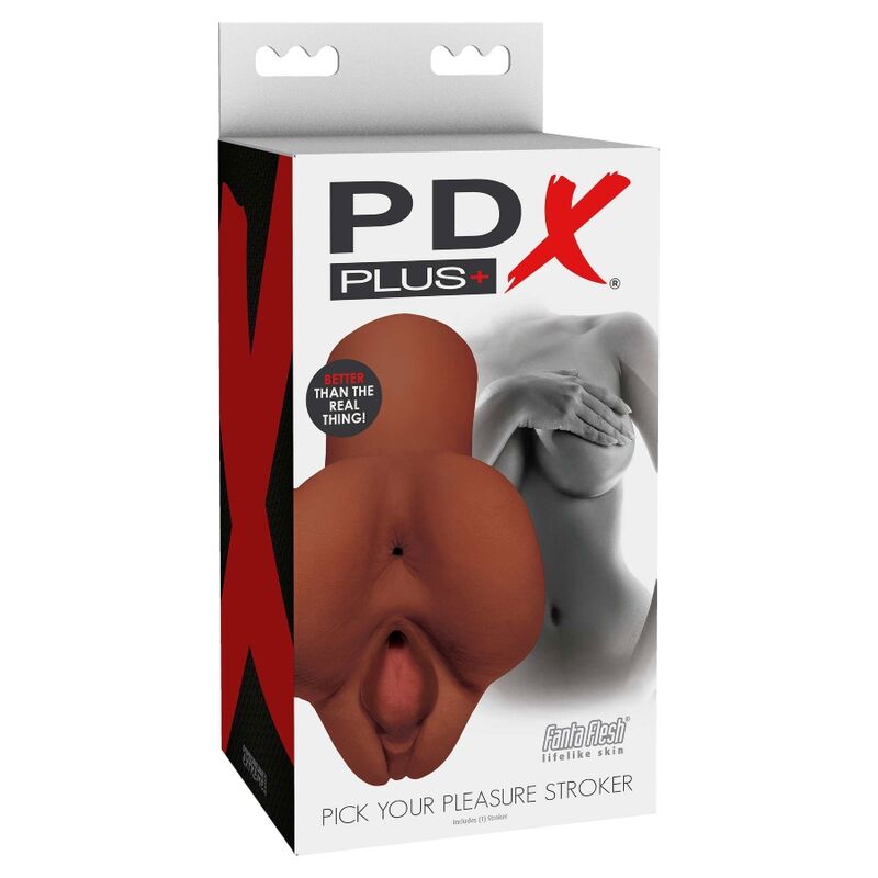 PDX PLUS - PICK YOUR PLEASURE DOUBLE BROWN MASTURBATOR 4 PDX PLUS - PICK YOUR PLEASURE DOUBLE BROWN MASTURBATOR - obrazek 4