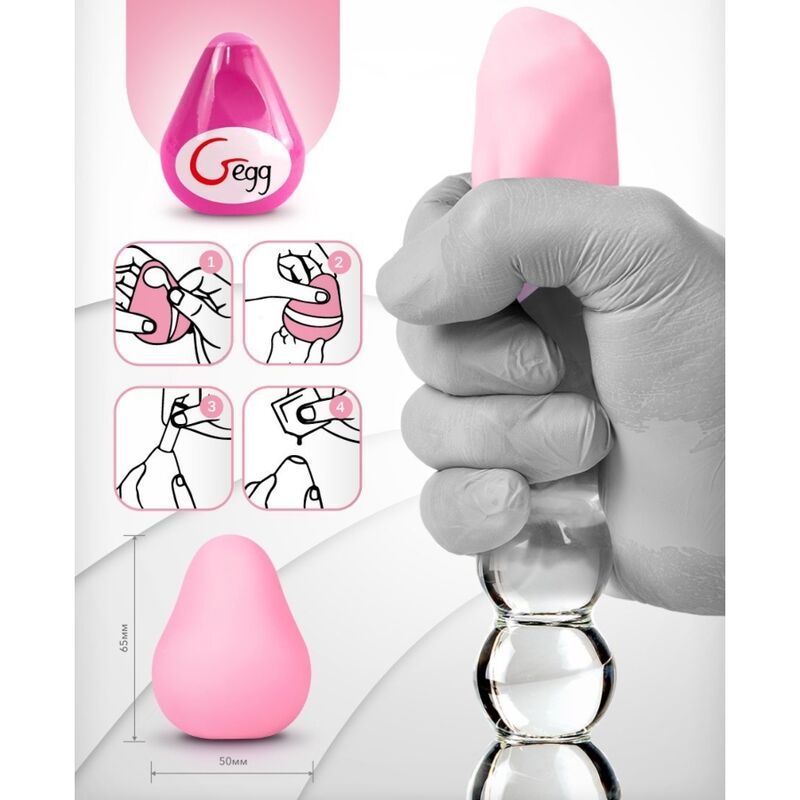 G-VIBE - REUSABLE TEXTURED MASTURBATOR EGG PINK 4 G-VIBE - REUSABLE TEXTURED MASTURBATOR EGG PINK - obrazek 4