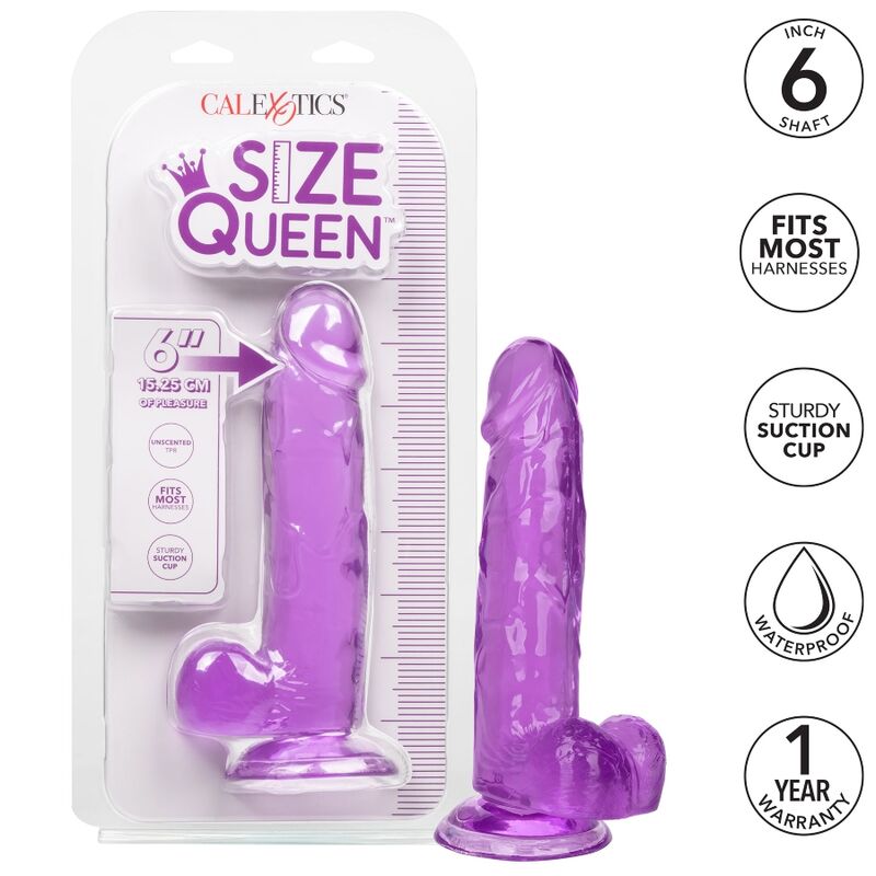 CALEXOTICS - SIZE QUEEN DILDO PURPLE 15.3 CM 2 CALEXOTICS - SIZE QUEEN DILDO PURPLE 15.3 CM - obrazek 2