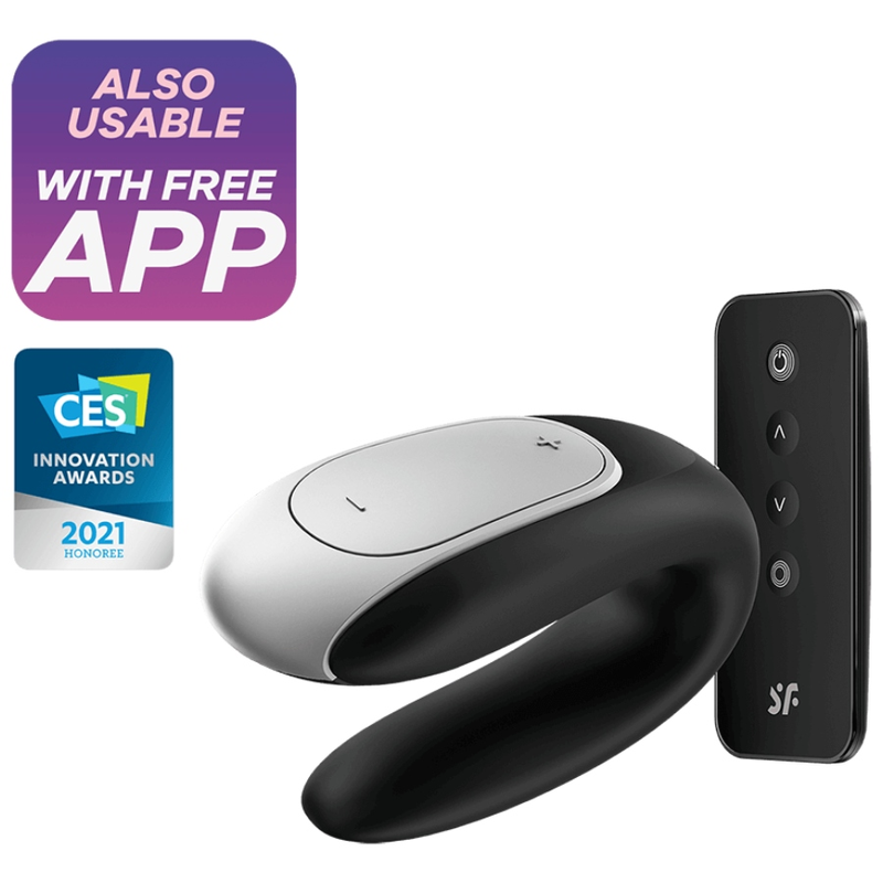 SATISFYER - DOUBLE FUN PARTNER VIBRATOR BLACK 3 SATISFYER - DOUBLE FUN PARTNER VIBRATOR BLACK - obrazek 3