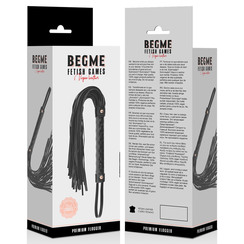 BEGME - BLACK EDITION VEGAN LEATHER FLOGGER 5 BEGME - BLACK EDITION VEGAN LEATHER FLOGGER - obrazek 5