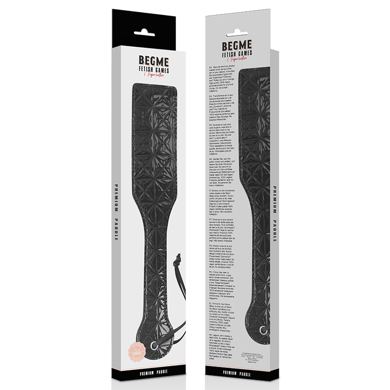 BEGME - BLACK EDITION VEGAN LEATHER PADDLE 4 BEGME - BLACK EDITION VEGAN LEATHER PADDLE - obrazek 4