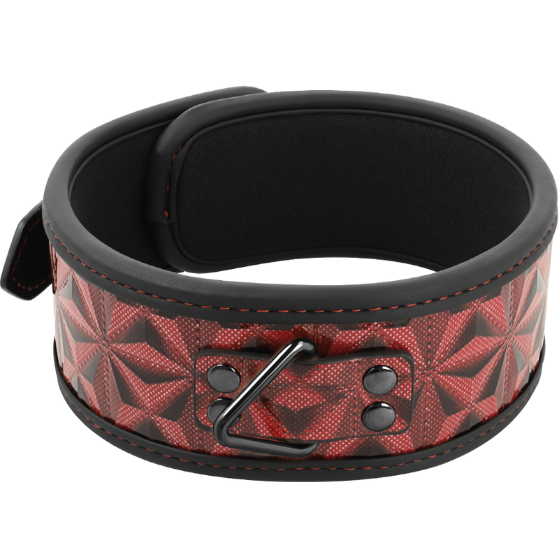 BEGME - RED EDITION PREMIUM VEGAN LEATHER COLLAR WITH NEOPRENE LINING 3 BEGME - RED EDITION PREMIUM VEGAN LEATHER COLLAR WITH NEOPRENE LINING - obrazek 3
