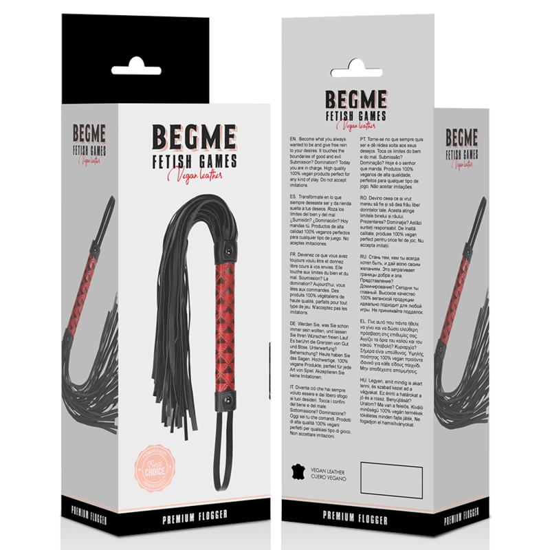 BEGME - RED EDITION VEGAN LEATHER FLOGGER 5 BEGME - RED EDITION VEGAN LEATHER FLOGGER - obrazek 5