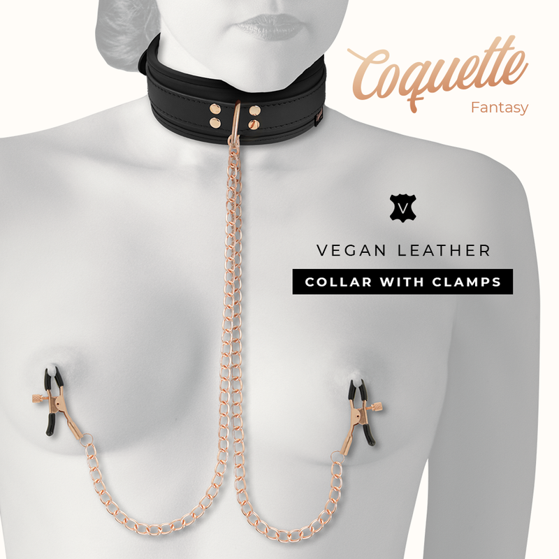COQUETTE CHIC DESIRE - FANTASY NIPPLE CLAMP NECKLACE WITH NEOPRENE LINING 2 COQUETTE CHIC DESIRE - FANTASY NIPPLE CLAMP NECKLACE WITH NEOPRENE LINING - obrazek 2