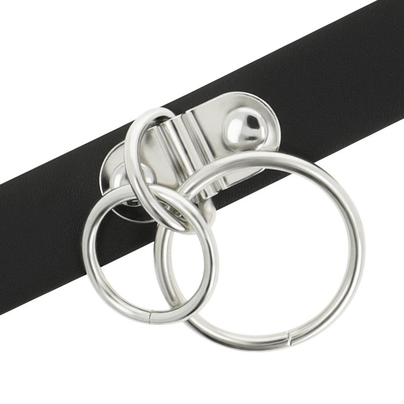 COQUETTE CHIC DESIRE - DOUBLE RING VEGAN LEATHER CHOKER 4 COQUETTE CHIC DESIRE - DOUBLE RING VEGAN LEATHER CHOKER - obrazek 4