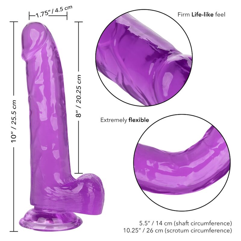 CALEXOTICS - SIZE QUEEN DILDO PURPLE 20.3 CM 5 CALEXOTICS - SIZE QUEEN DILDO PURPLE 20.3 CM - obrazek 5