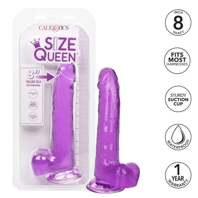 CALEXOTICS - SIZE QUEEN DILDO PURPLE 20.3 CM 2 CALEXOTICS - SIZE QUEEN DILDO PURPLE 20.3 CM - obrazek 2