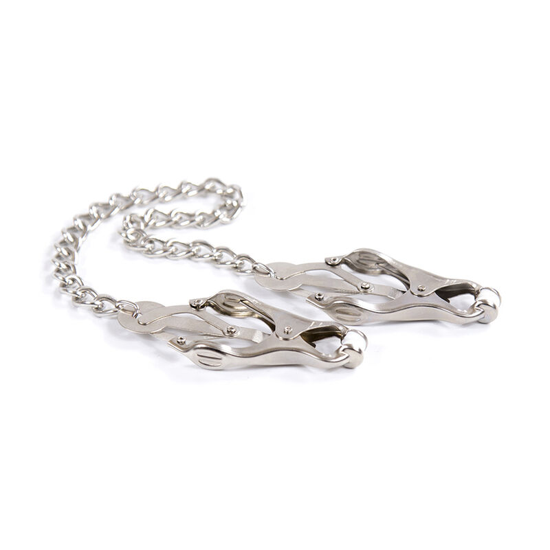 OHMAMA FETISH - METAL CLAMPS WITH CHAIN 2 OHMAMA FETISH - METAL CLAMPS WITH CHAIN - obrazek 2
