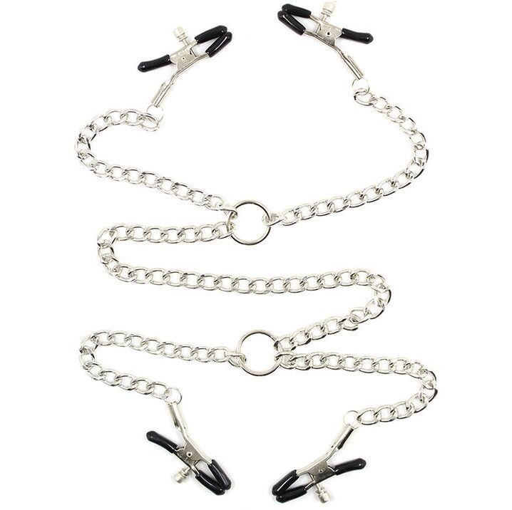 OHMAMA FETISH - 4 NIPPLE Clamps WITH CHAINS 2 OHMAMA FETISH - 4 NIPPLE Clamps WITH CHAINS - obrazek 2