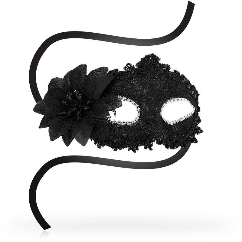 OHMAMA - ANTIZAZ MASKS VENETIAN STYLE SIDE FLOWER - BLACK 2 OHMAMA - ANTIZAZ MASKS VENETIAN STYLE SIDE FLOWER - BLACK - obrazek 2