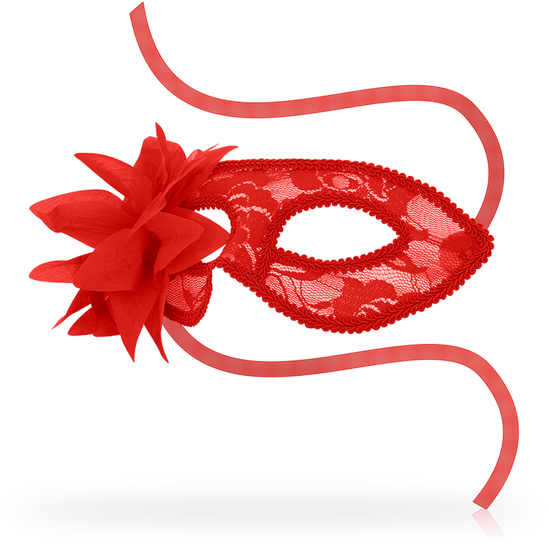 OHMAMA - MASKS MASKS WITH LACE AND RED FLOWER 2 OHMAMA - MASKS MASKS WITH LACE AND RED FLOWER - obrazek 2