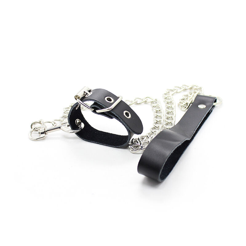 OHMAMA FETISH - PENIS NECKLACE AND LEATHER STRAP WITH METAL CHAIN 3 OHMAMA FETISH - PENIS NECKLACE AND LEATHER STRAP WITH METAL CHAIN - obrazek 3