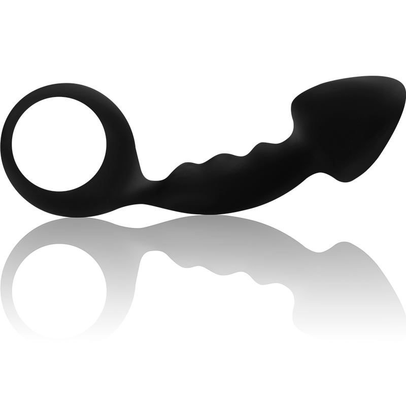 OHMAMA - RIBBED ANAL PLUG WITH RING 2 OHMAMA - RIBBED ANAL PLUG WITH RING - obrazek 2