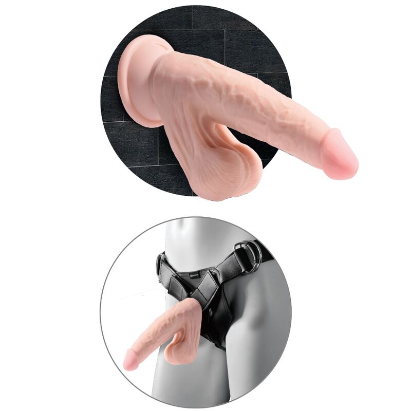 KING COCK - PLUS 3D DILDO SWINGING BALLS 24.5 CM LIGHT SKIN 4 KING COCK - PLUS 3D DILDO SWINGING BALLS 24.5 CM LIGHT SKIN - obrazek 4