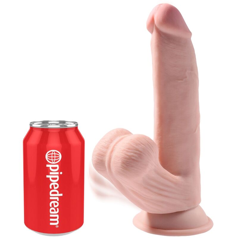 KING COCK - PLUS 3D DILDO SWINGING BALLS 24.5 CM LIGHT SKIN 2 KING COCK - PLUS 3D DILDO SWINGING BALLS 24.5 CM LIGHT SKIN - obrazek 2