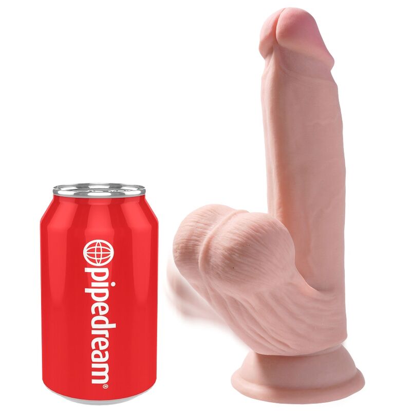 KING COCK - PLUS 3D DILDO SWINGING BALLS 15.2 CM LIGHT SKIN 2 KING COCK - PLUS 3D DILDO SWINGING BALLS 15.2 CM LIGHT SKIN - obrazek 2