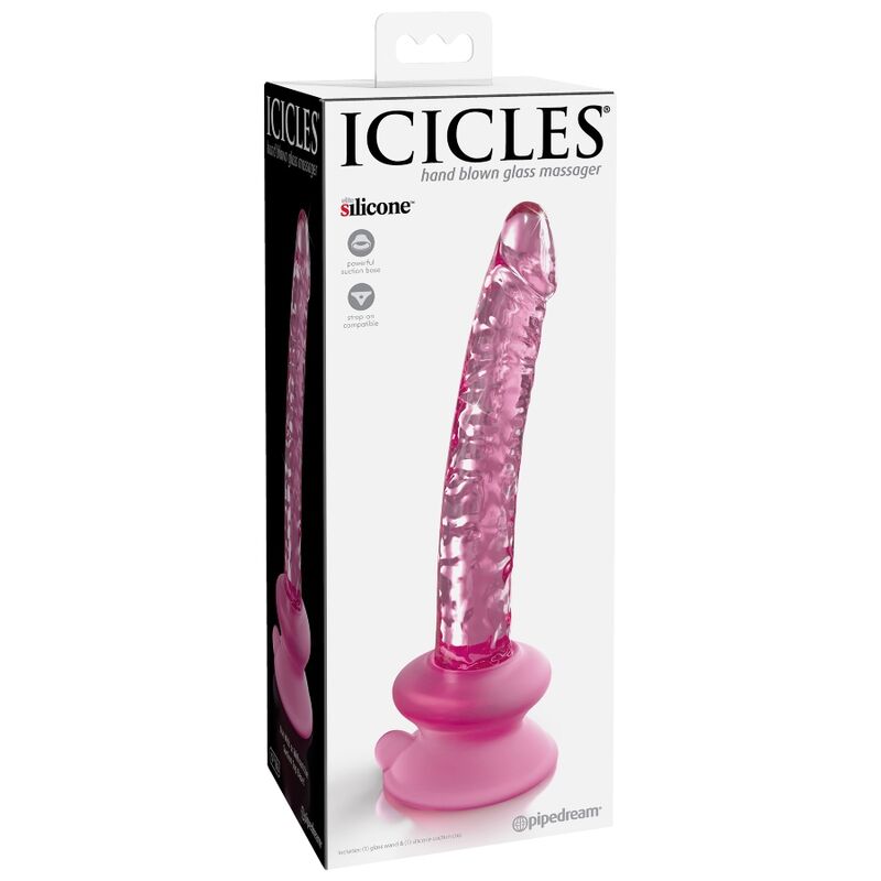 ICICLES - N. 86 GLASS DILDO WITH SUCTION CUP 2 ICICLES - N. 86 GLASS DILDO WITH SUCTION CUP - obrazek 2