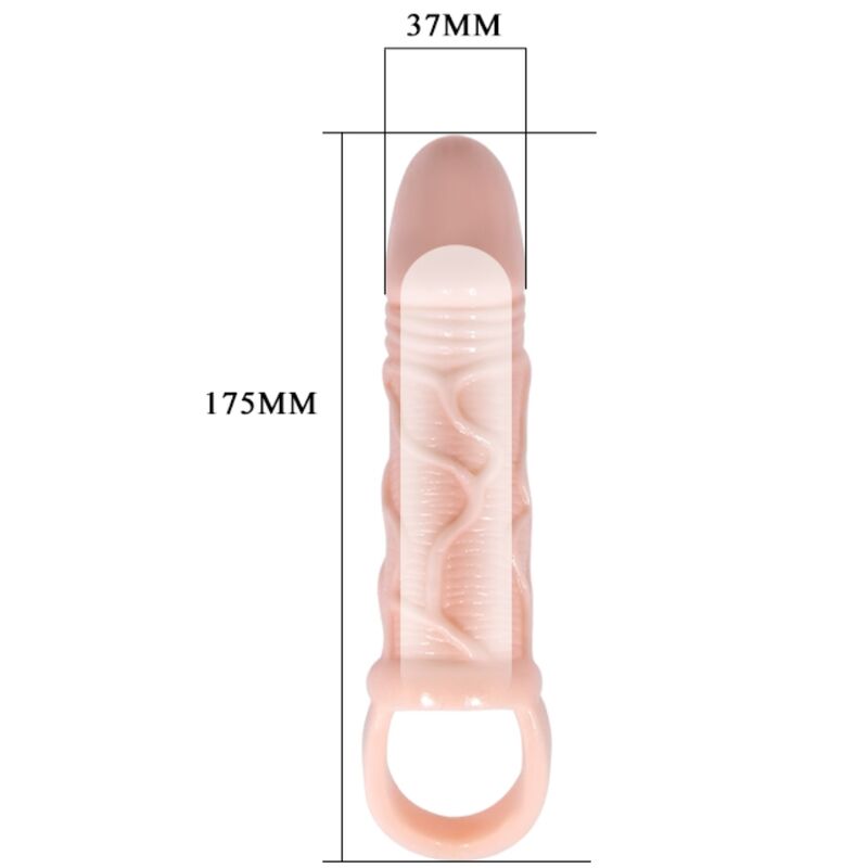 BAILE - PENIS EXTENDER SHEATH WITH STRAP FOR TESTICLES 13.5 CM 3 BAILE - PENIS EXTENDER SHEATH WITH STRAP FOR TESTICLES 13.5 CM - obrazek 3