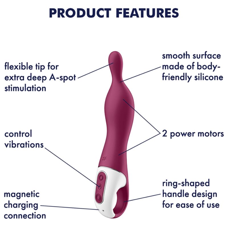 SATISFYER - AMAZING 1 ASPOT VIBRATOR BERRY 4 SATISFYER - AMAZING 1 ASPOT VIBRATOR BERRY - obrazek 4