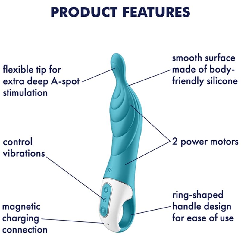 SATISFYER - AMAZING 2 ASPOT VIBRATOR TURQUOISE 4 SATISFYER - AMAZING 2 ASPOT VIBRATOR TURQUOISE - obrazek 4