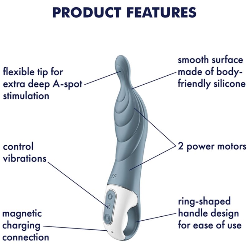 SATISFYER - AMAZING 2 ASPOT VIBRATOR GREY 4 SATISFYER - AMAZING 2 ASPOT VIBRATOR GREY - obrazek 4