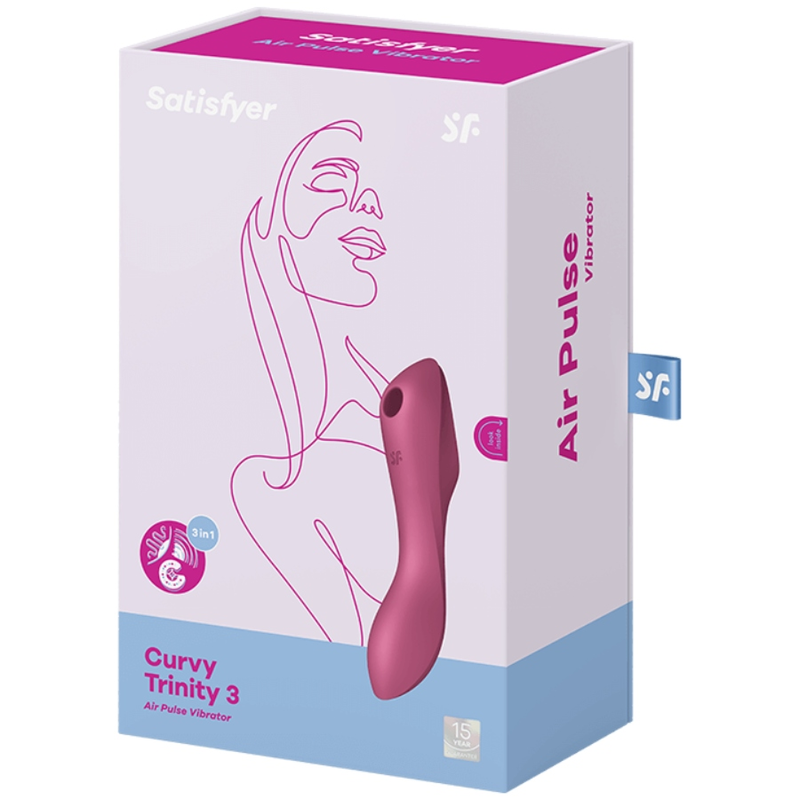 SATISFYER - CURVY TRINITY 3 AIR PULSE VIBRATOR RED 3 SATISFYER - CURVY TRINITY 3 AIR PULSE VIBRATOR RED - obrazek 3