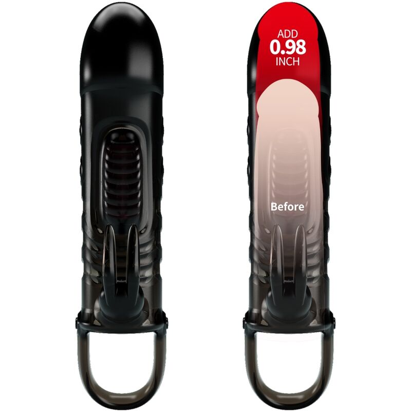 PRETTY LOVE - SLOANE RABBIT PENIS SHEATH BLACK 2 PRETTY LOVE - SLOANE RABBIT PENIS SHEATH BLACK - obrazek 2